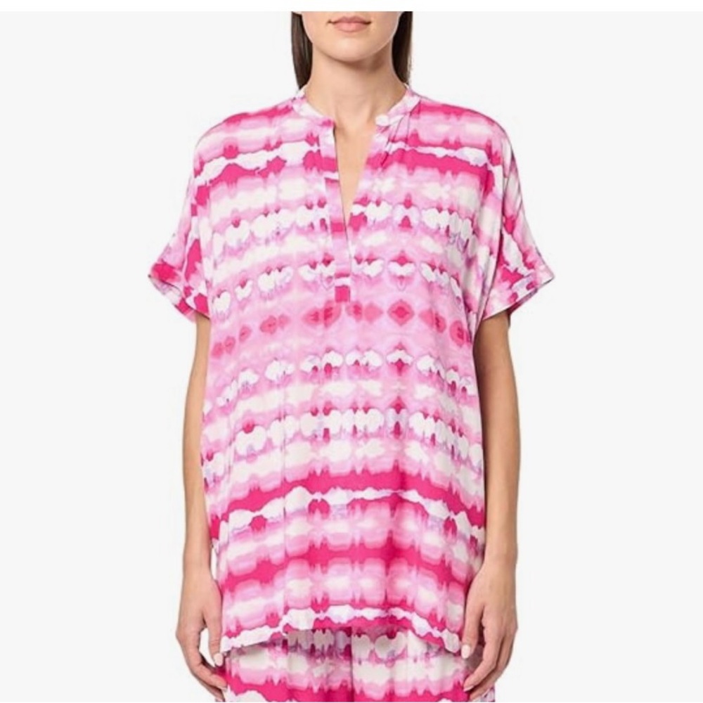 Natori Pink Tie-Dye caftan top medium NWT